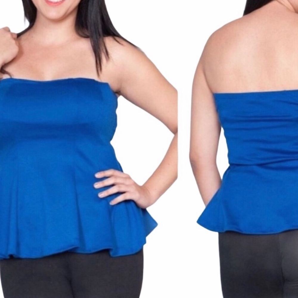 New Royal Blue Pleplum Top